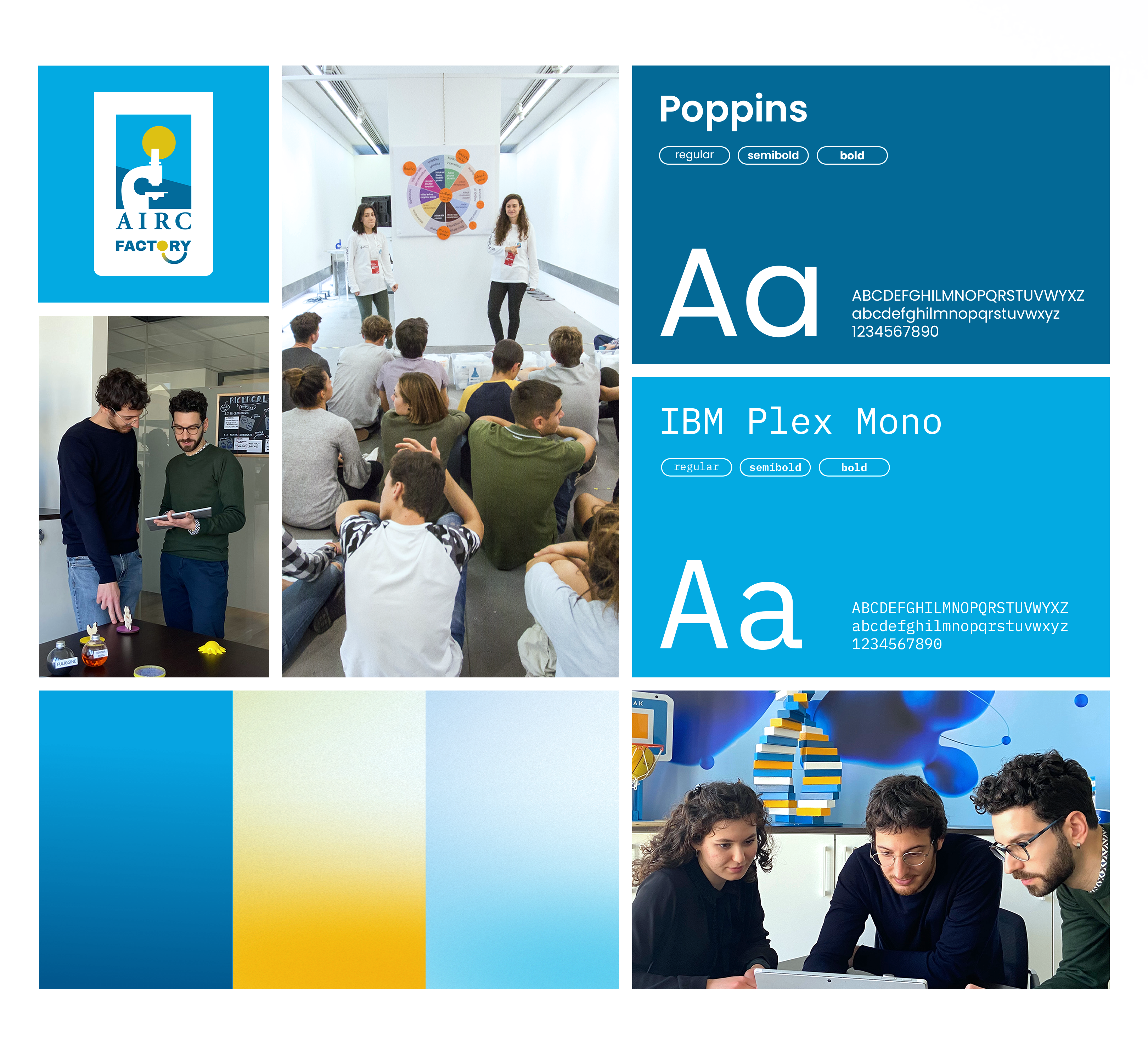AIRC Factory — Design System, Poppins, IBM Plex Mono e Workshops